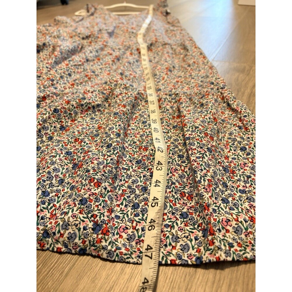 Loft Dress Ditsy Floral Flutter Sleeve Midi Cottagecore Tiered Large Pink Blue - Picture 9 of 9